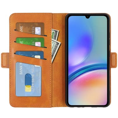 SKALO Samsung A05s 4G Premium Wallet Lompakkokotelo - Vaaleanruskea