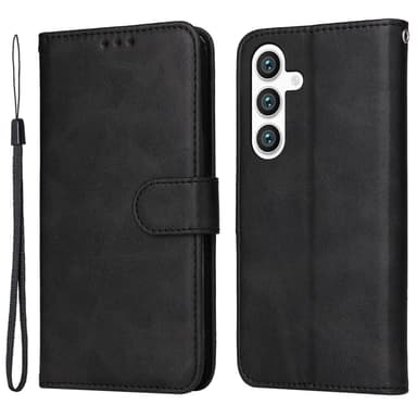 SKALO Samsung S24+ PU-nahkainen Lompakkokotelo - Musta