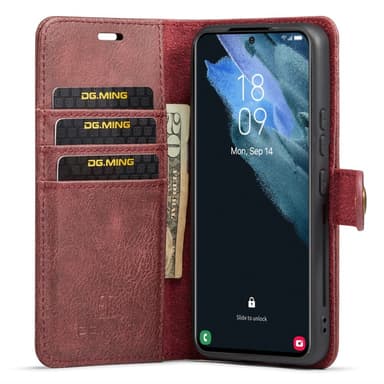 DG MING Samsung S24+ 2-in-1 magneetti lompakkokotelo - Punainen