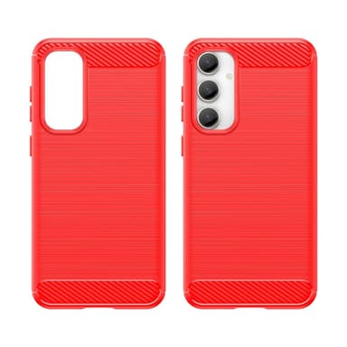 SKALO Samsung S23 FE Armor Carbon Iskunkestävä TPU suojakuori - Punainen