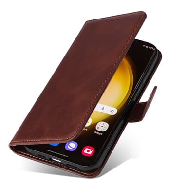 SKALO Samsung S24 Ultra PU-nahkainen Lompakkokotelo - Ruskea