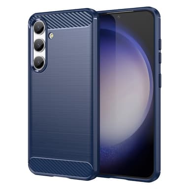 SKALO Samsung S24 Armor Carbon Iskunkestävä TPU suojakuori - Sininen