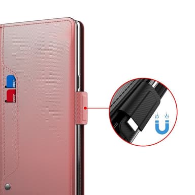 SKALO Samsung S24 Kortinhaltijan peililompakko - Ruusukulta