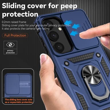 SKALO Samsung S24 Armor hybridi metallirengas kameran liukusäädin - Sininen