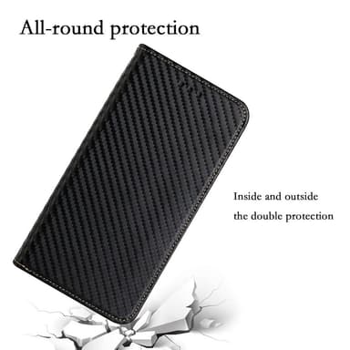 SKALO Samsung S24 Carbon Fiber Lompakkokotelo - Musta