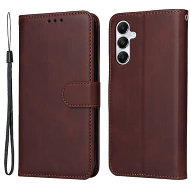 SKALO Samsung A05s 4G PU-nahkainen Lompakkokotelo - Ruskea
