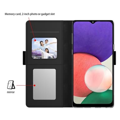 SKALO Samsung S24 Kortinhaltijan peililompakko - Musta