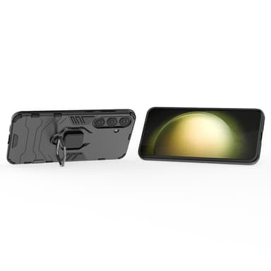 SKALO Samsung S24+ Armor Hybridi metallirengas kuori - Musta