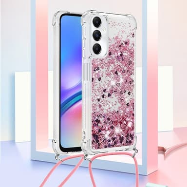 SKALO Samsung A05s 4G Juoksuhiekka Glitter Mobile kaulapanta - Pinkki