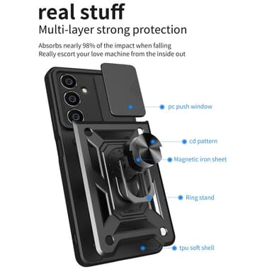 SKALO Samsung A05s 4G Armor hybridi metallirengas kameran liukusäädin - Ruusukulta