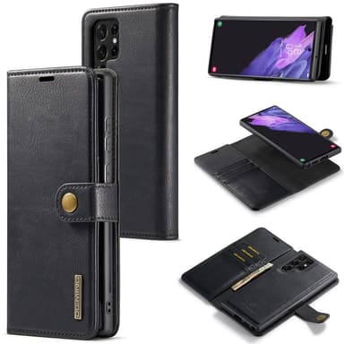 DG MING Samsung S24 Ultra 2-in-1 magneetti lompakkokotelo - Musta
