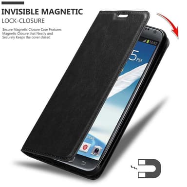 Samsung Galaxy NOTE 2 Suojakuori Lompakkokotelo (Musta)