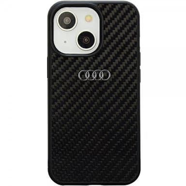 Audi iPhone 14 Kuori Carbon Fiber Musta