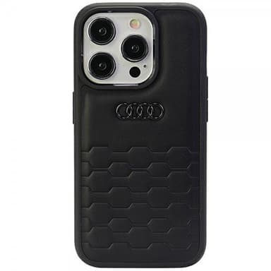 Audi iPhone 15 Pro Max Kuori GT Synthetic Leather Musta