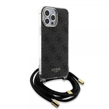 Guess iPhone 15 Pro Max Kuori Crossbody Cord Musta