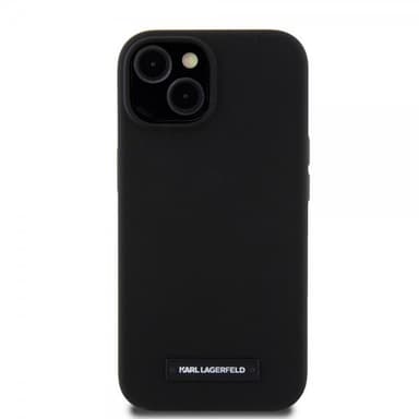 Karl Lagerfeld iPhone 15 Kuori Liquid Silicone MagSafe Musta