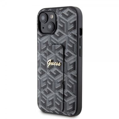 Guess iPhone 15 Kuori G Cube Grip Stand Musta