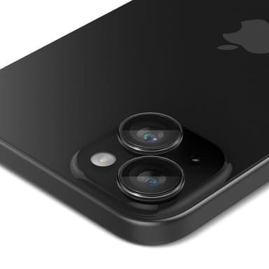 Spigen iPhone 15/iPhone 15 Plus Kameran linssinsuojus GLAS.tR EZ Fit Optik Pro Crystal Clear 2-pakkaus