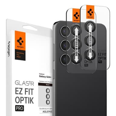 Spigen Samsung Galaxy S24 Plus Kameran linssinsuojus GLAS.tR EZ Fit Optik Pro 2-pakkaus Musta