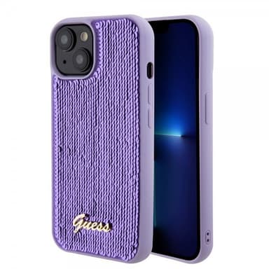 Guess iPhone 15 Plus Kuori Sequin Violetti