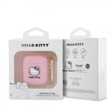 Hello Kitty AirPods 1/2 Kuori Liquid Silicone Vaaleanpunainen