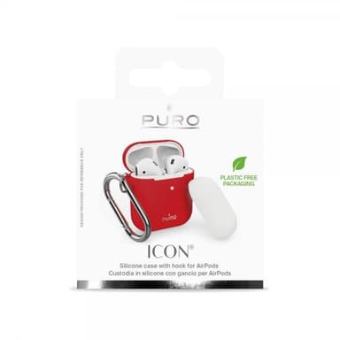 Puro AirPods 1/2 Kuori Icon Punainen