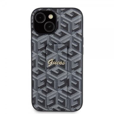Guess iPhone 15 Kuori G Cube Grip Stand Musta