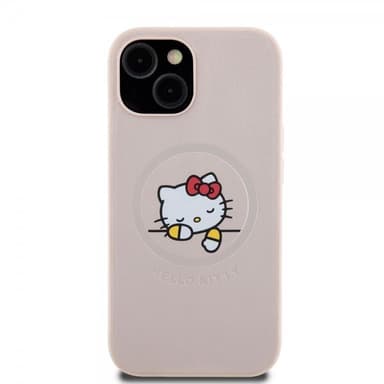 Hello Kitty iPhone 15 Kuori Debossed Logo MagSafe Vaaleanpunainen