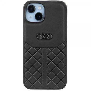 Audi iPhone 14 Kuori Genuine Leather Case Musta