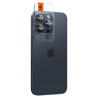 Spigen iPhone 15 Pro/iPhone 15 Pro Max Kameran linssinsuojus GLAS.tR EZ Fit Optik Pro 2-pakkaus Blue Titanium