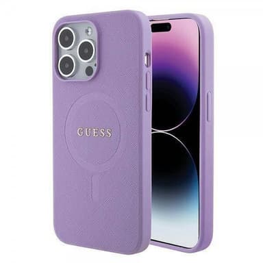 Guess iPhone 15 Pro Kuori Saffiano MagSafe Violetti