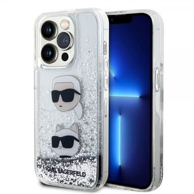 Karl Lagerfeld iPhone 15 Pro Kuori Liquid Glitter Karl & Choupette Hopea