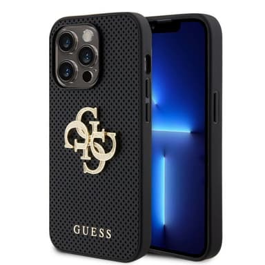 Guess iPhone 15 Pro Max Kuori Perforated Glitter Musta