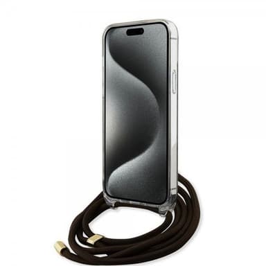 Guess iPhone 15 Pro Kuori Crossbody Cord Ruskea
