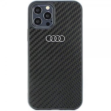 Audi iPhone 12/iPhone 12 Pro Kuori Carbon Fiber Musta
