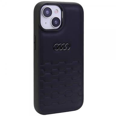 Audi iPhone 15 Plus Kuori GT Synthetic Leather Musta