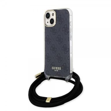 Guess iPhone 15 Kuori Crossbody Cord Musta