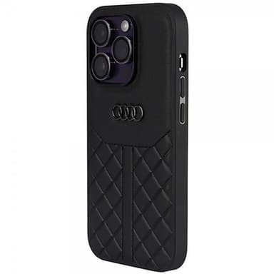 Audi iPhone 14 Pro Kuori Genuine Leather Case Musta