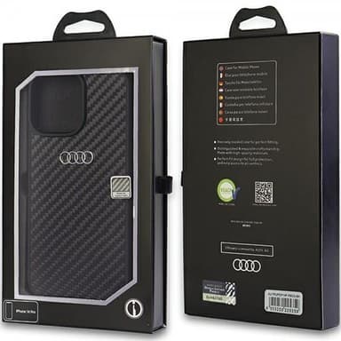 Audi iPhone 14 Pro Kuori Carbon Fiber Musta
