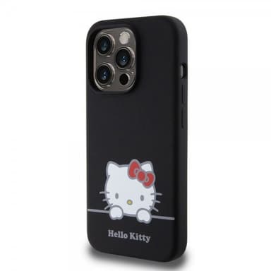 Hello Kitty iPhone 15 Pro Kuori Liquid Silicone Musta