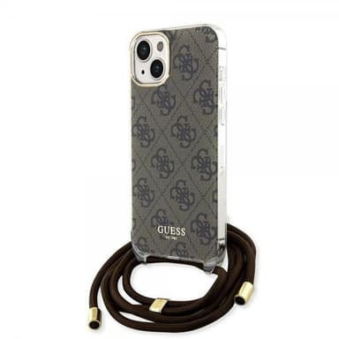 Guess iPhone 15 Kuori Crossbody Cord Ruskea