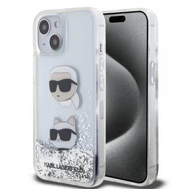 Karl Lagerfeld iPhone 15 Kuori Liquid Glitter Karl & Choupette Hopea