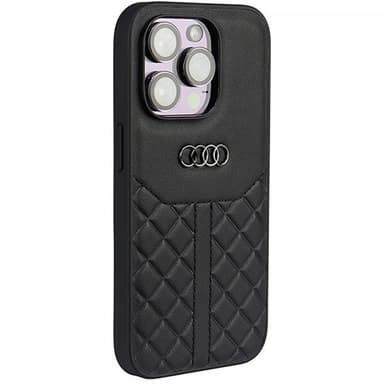 Audi iPhone 14 Pro Kuori Genuine Leather Case Musta