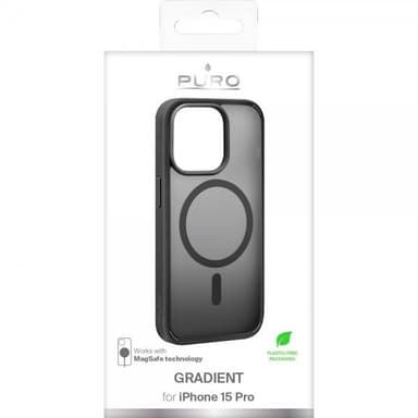 Puro iPhone 15 Pro Kuori Gradient MagSafe Musta