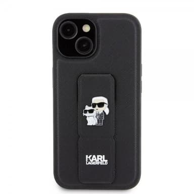 Karl Lagerfeld iPhone 15 Kuori Grip Stand Function Musta