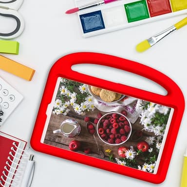 SKALO Samsung Tab A9 Lapsikuori kahvalla ja jalustalla - Punainen