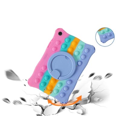 SKALO Samsung Tab A9+ Shock Resistant Armor Popit Silicone Kuori  - Rainbow
