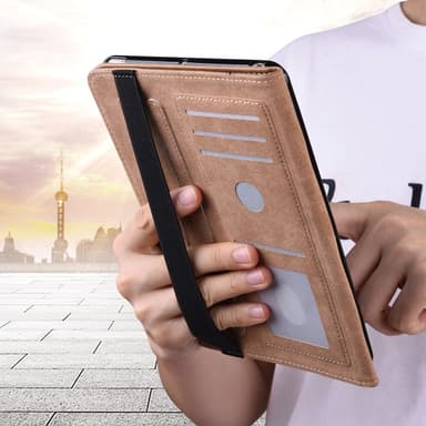 SKALO Samsung Tab A9+ PU-nahkainen Lompakkokotelo - Musta
