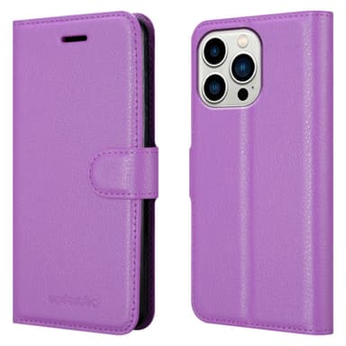 iPhone 14 PRO Suojakuori Lompakkokotelo (Violetti)