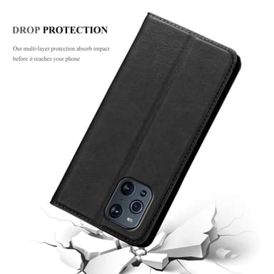 Oppo FIND X3 PRO Suojakuori Lompakkokotelo (Musta)